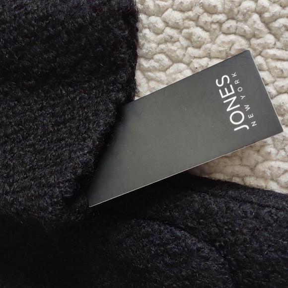 NWT Jones New York Medium Black Wool Blend Asymmetrical Zip Coat - Picture 6 of 16